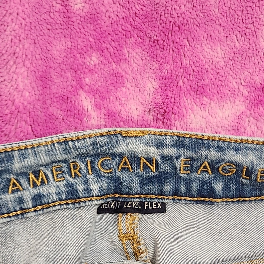 American Eagle Skinny Jeans Mens 31x32 Light Wash Distressed Next‎ Level Flex - Picture 4 of 13